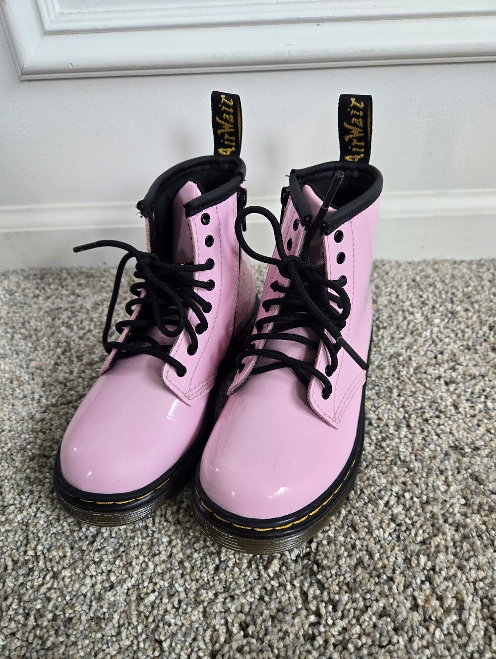 Dr. Martens Patent Leather Lamper Boots 1460 - DMS pink- toddler 10
